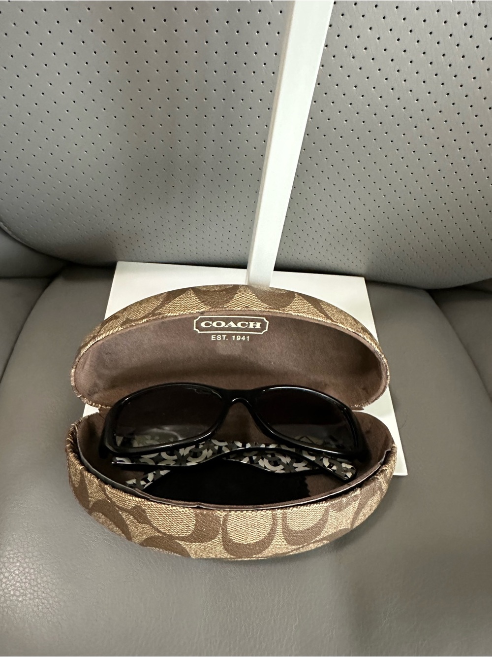 COACH Signature Sunglasses with Patterned Temples Very Good Used Condition